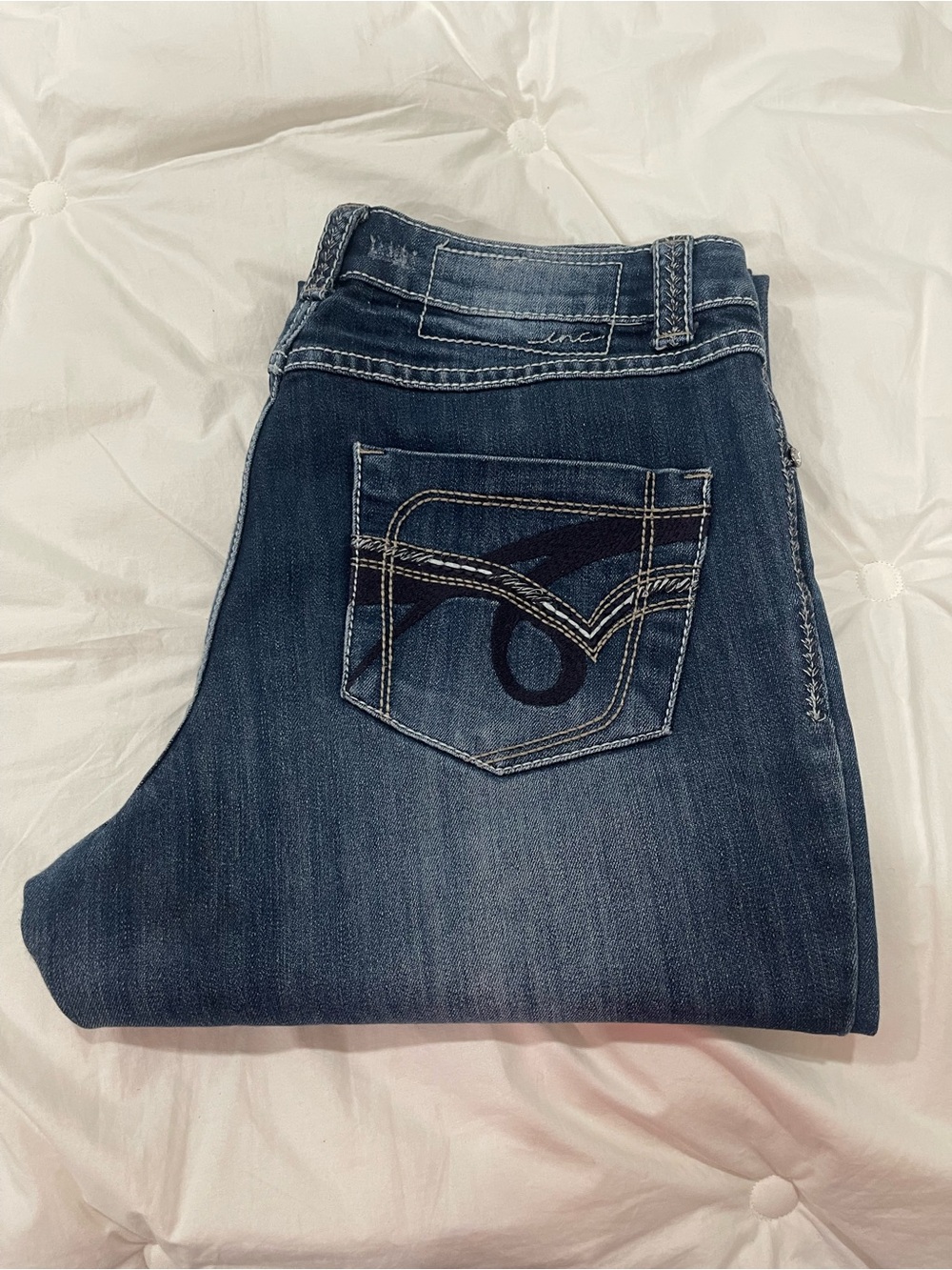 INC International Concepts Dark Blue Straight Leg Jeans